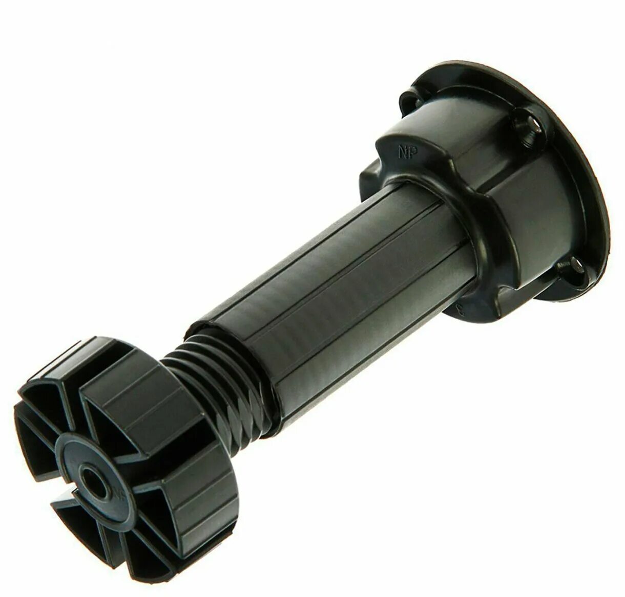 Кухонная ножка фото Опора мебельная (Ножка мебельная) регулируемая 150мм (145-165мм), цвет черный. -