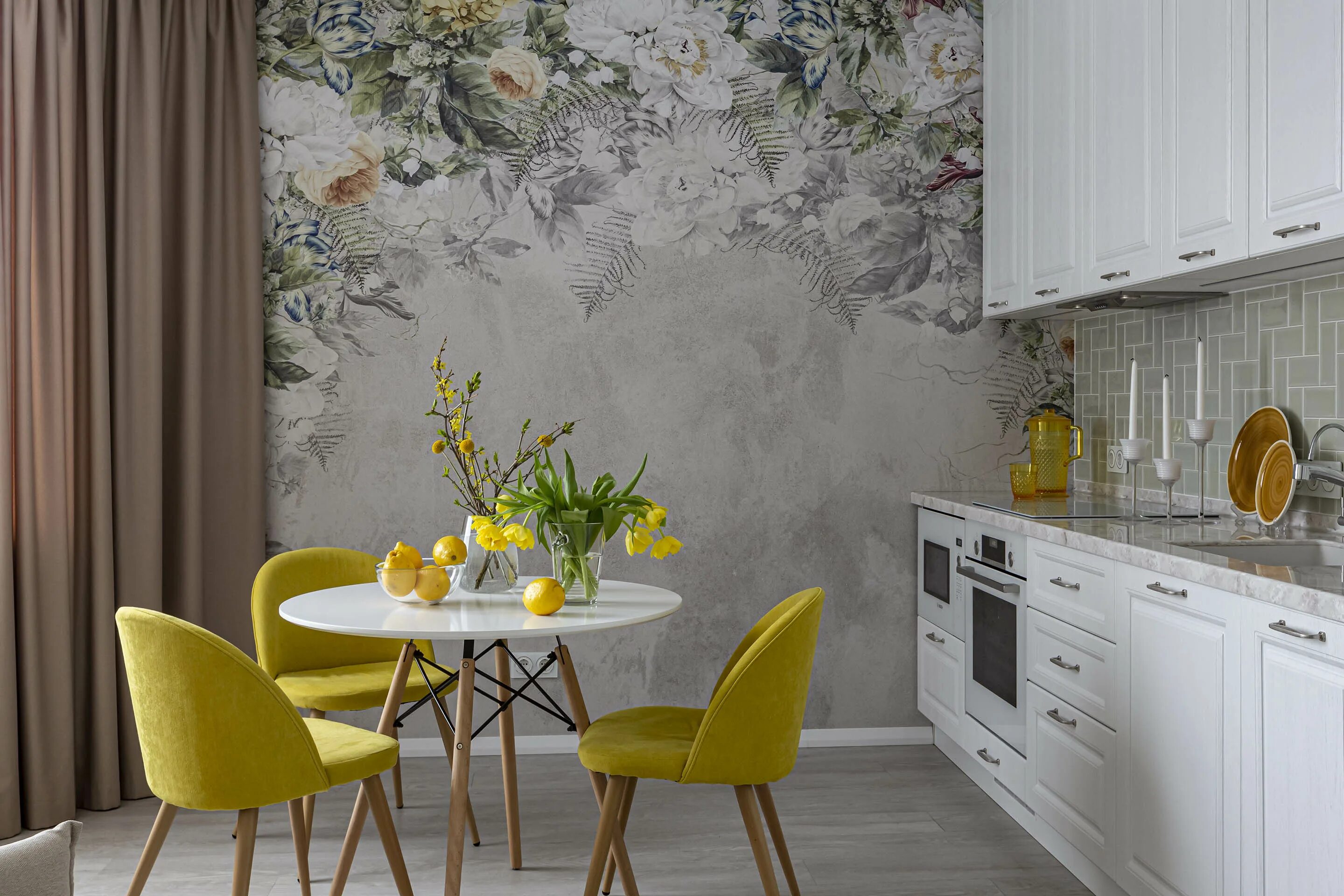 Кухонная обои фото Обои для кухни - дизайнерский проект 429