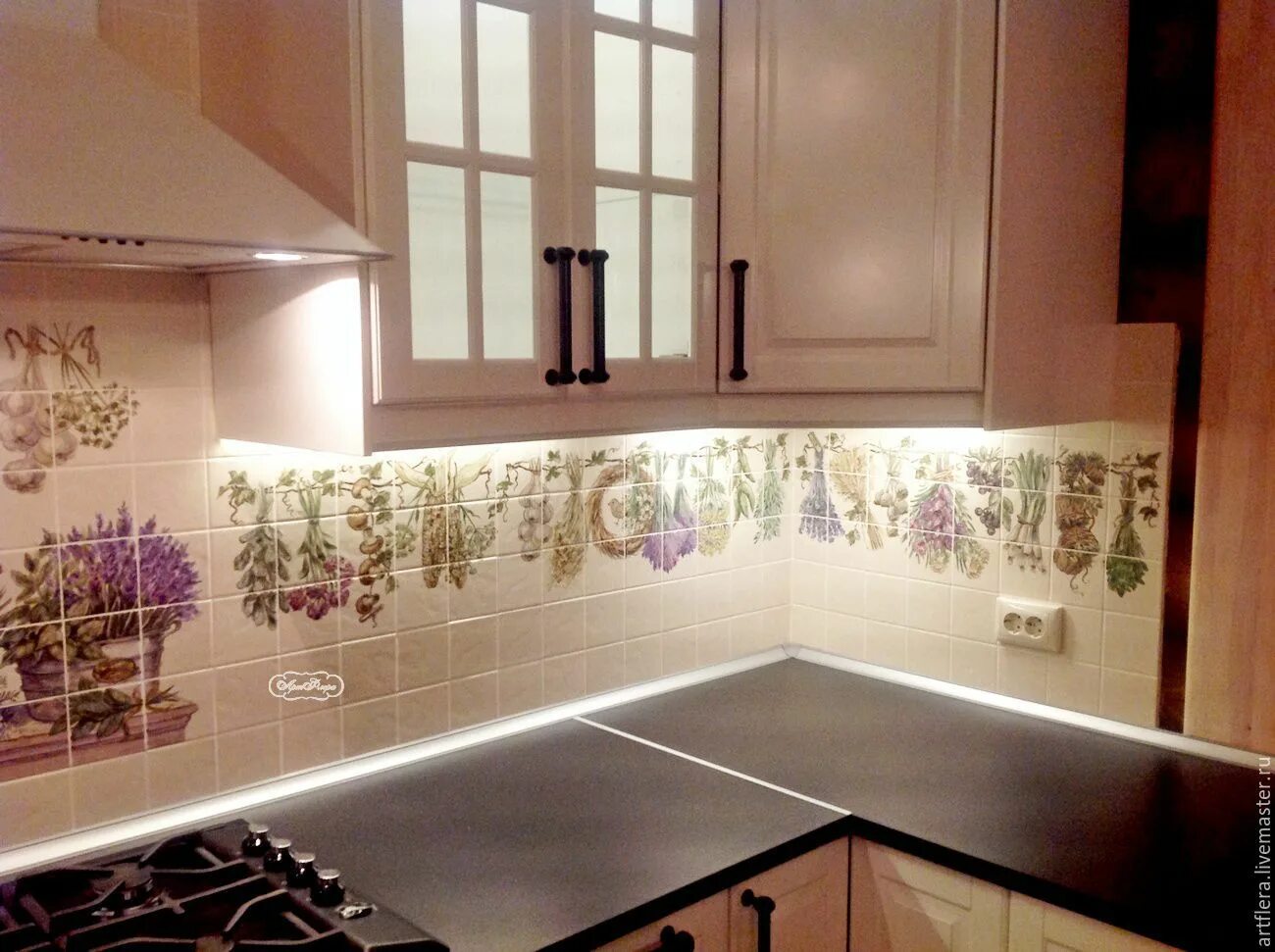 Кухонная плитка фото дизайн фартук Плитка и изразцы: Фартук "Травки" - заказать на Ярмарке Мастеров - 7CH79RU Плитк