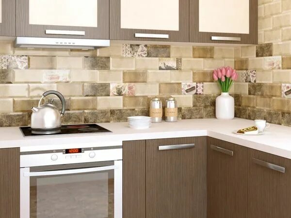 Кухонная плитка фото дизайн фартук Как сделать кухонный фартук красивее и практичнее? Выложить плиткой! Перепланиро