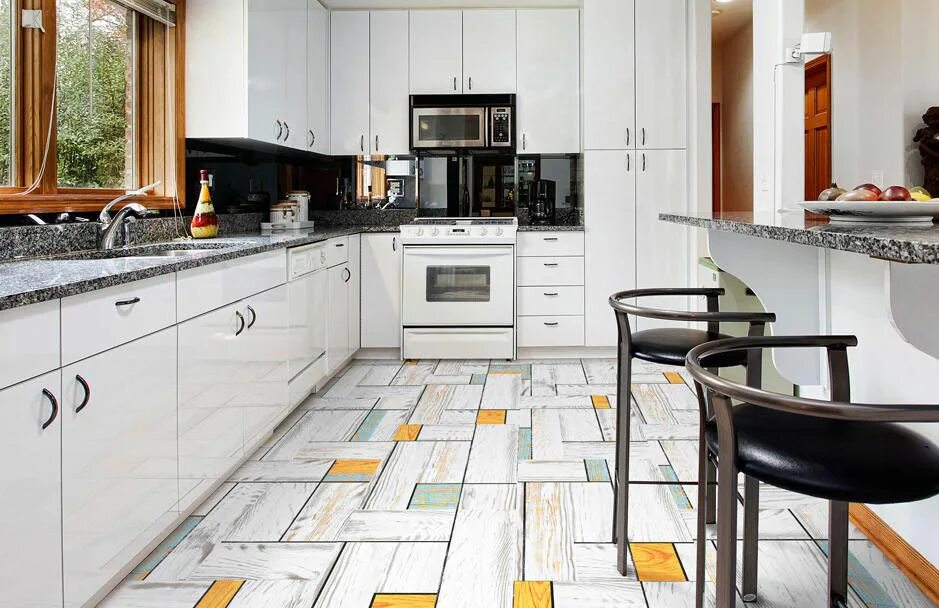 Кухонная плитка на пол фото Пробковый пол для кухни Corkstyle Time parquet Chapter купить в Москве, цены