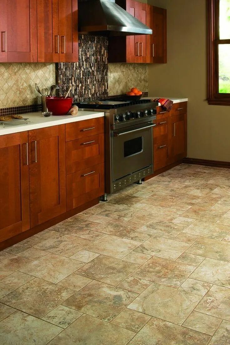 Кухонная плитка на пол фото Advantages and Disadvantages of Ceramic Tile Flooring Ceramic tile floor kitchen