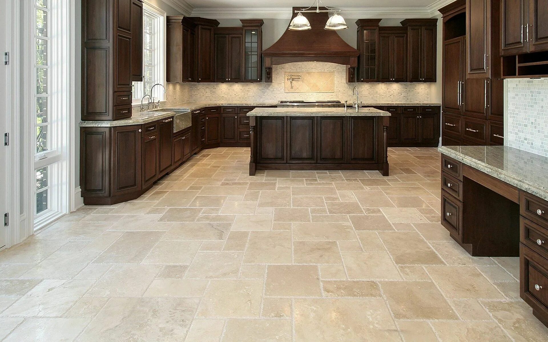 Кухонная плитка на пол фото Плитка на пол на кухне: 45 фото функциональных и изящных решений