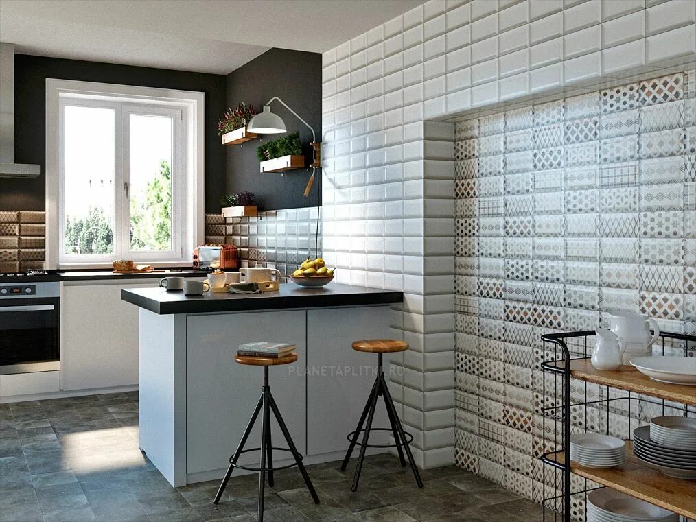 Кухонная плитка в интерьере Выбираем плитку для кухни: модная монохромность или яркий принт