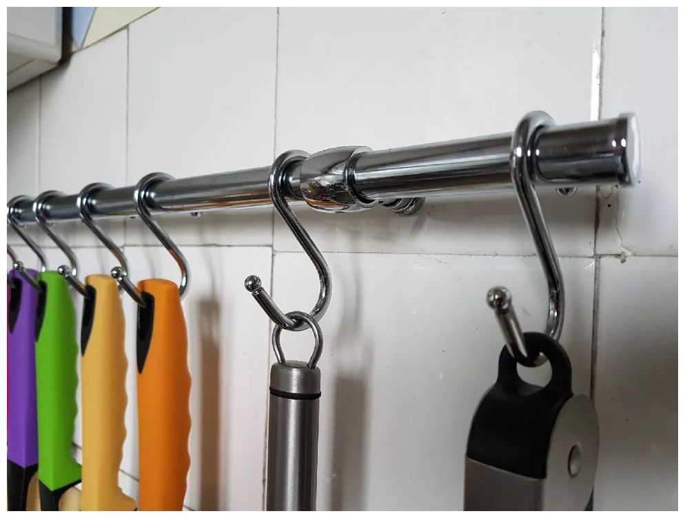 Кухонная штанга с крючками фото Комплект крючков 4 шт. для рейлинга S-образный шар одинарный хром - купить по вы