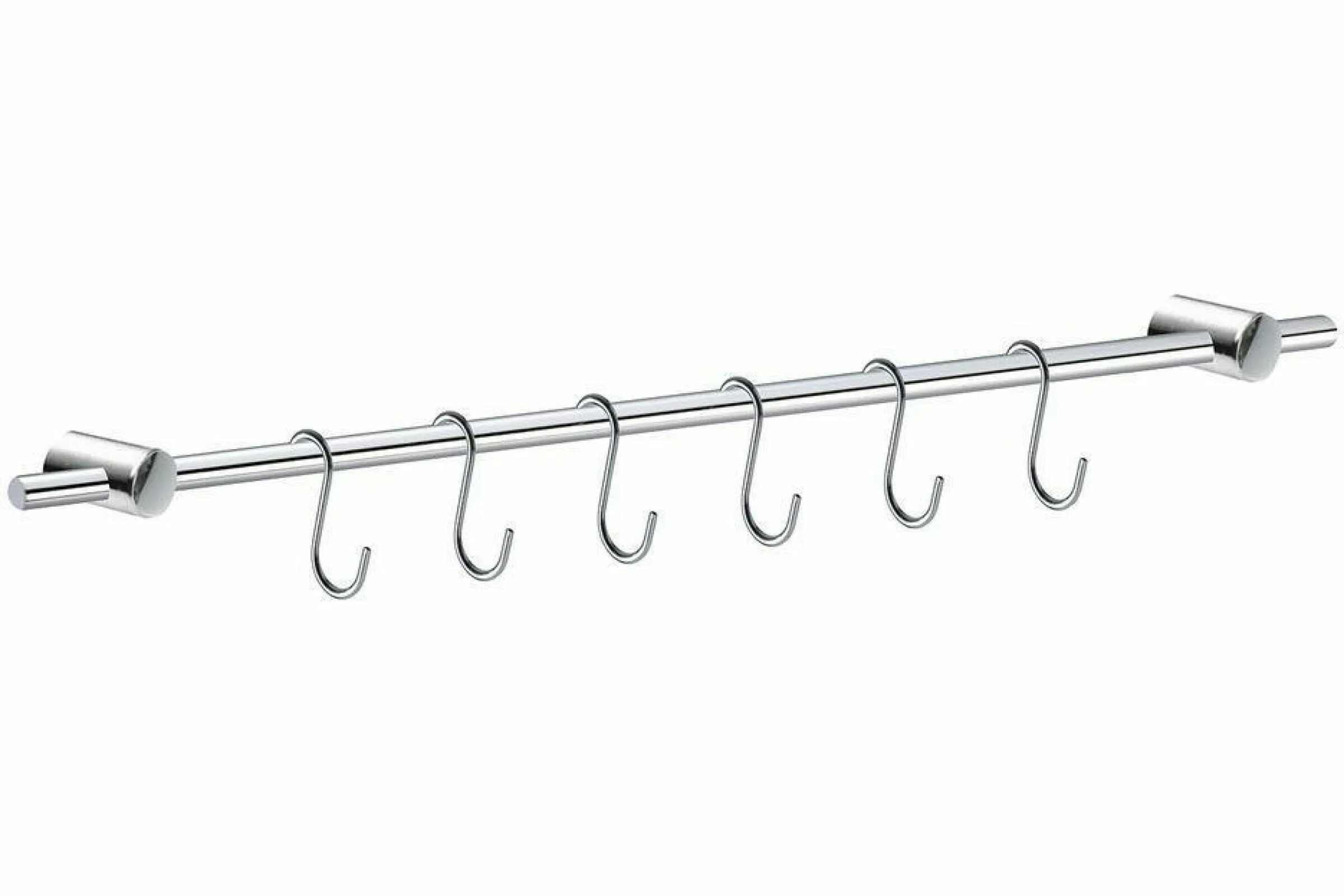 Кухонная штанга с крючками фото Рейлинг Мультидом с креплением 58см с 6-ю S-крючками