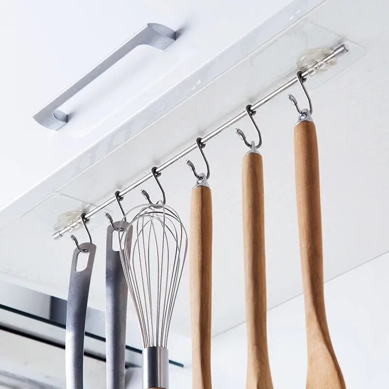 Кухонная штанга с крючками фото Как называется металлическая палка для кухни с крючками: Рейлинги для кухни (50 