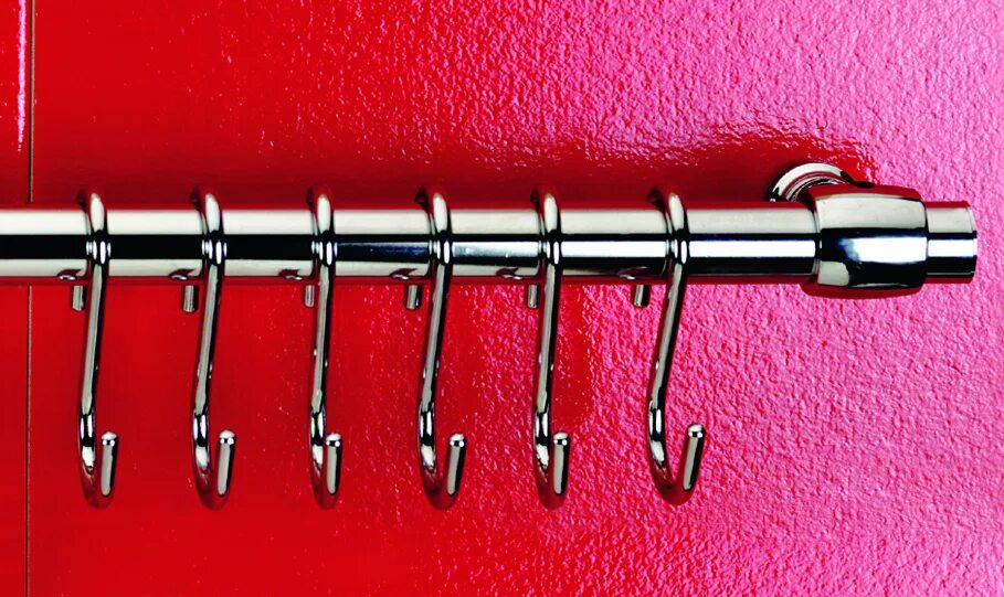 Кухонная штанга с крючками фото Вешалка для утвари Lonardo 80 с 6 крючками