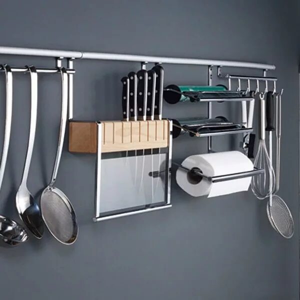 Кухонная штанга с крючками фото Рейлинги для кухни - shkafkupeprosto.ru