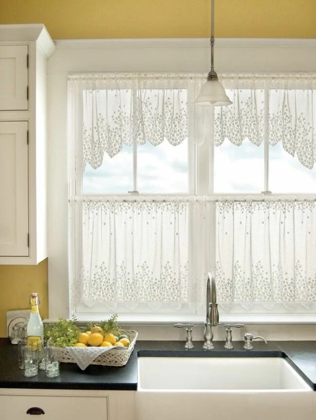 Кухонная шторка фото 70 вариантов современных штор для кухни Tier curtains, Lace curtains, Shabby chi