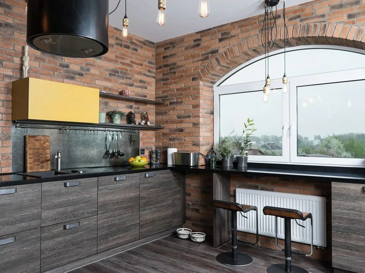 Кухонная столешница в стиле лофт Столешницы из искусственного камня для кухни в стиле лофт