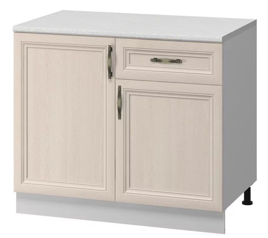 Кухонная тумба фото Тумба кухонная напольная со столешницей и выдвижными ящиками