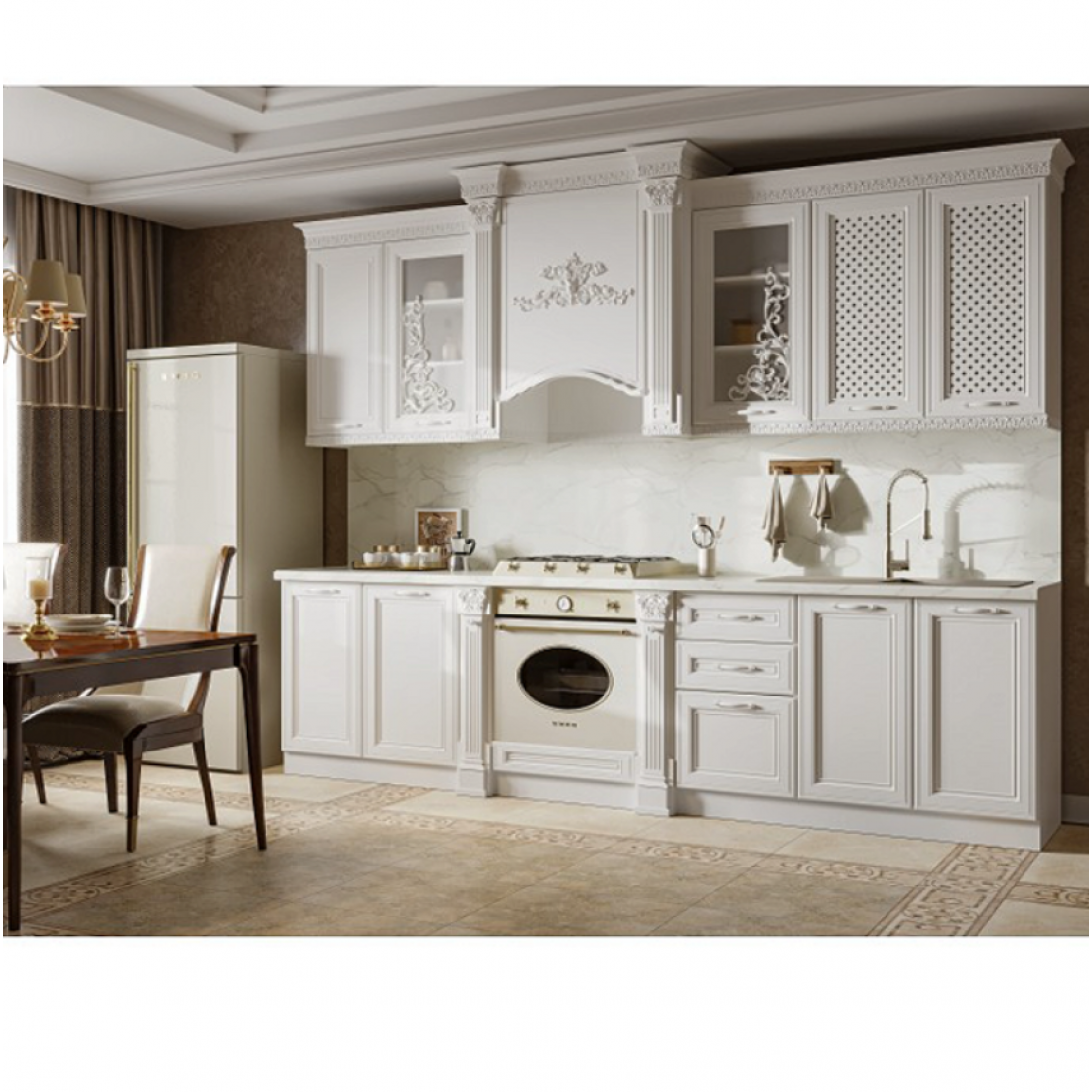 Кухонная венеция фото Кухня Венеция 300 белый - Венеция белая