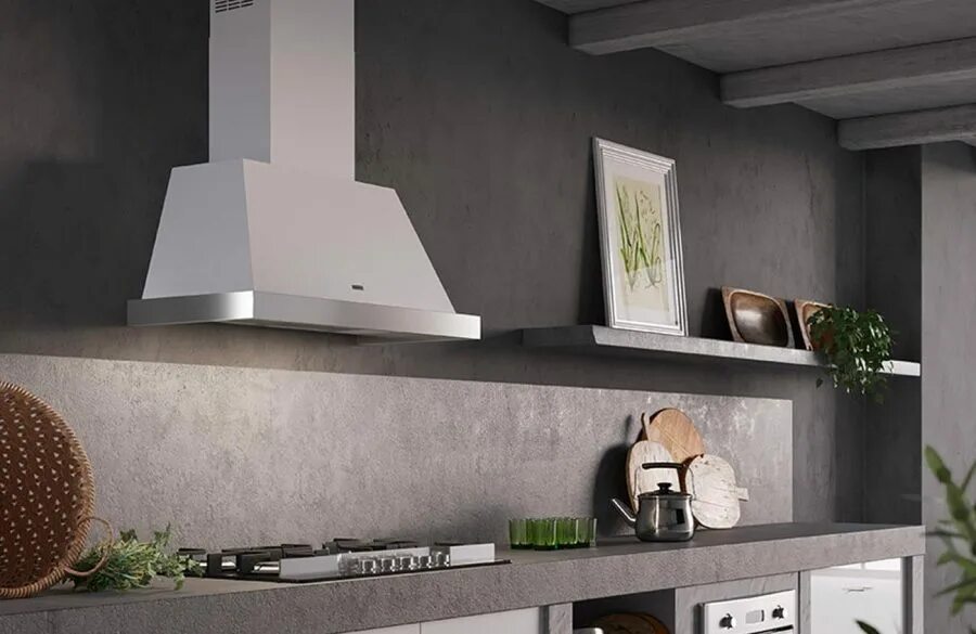 Кухонная вытяжка в интерьере кухни фото Тихие вытяжки для кухни 2024 - рейтинг самых бесшумных встраиваемых, наклонных, 