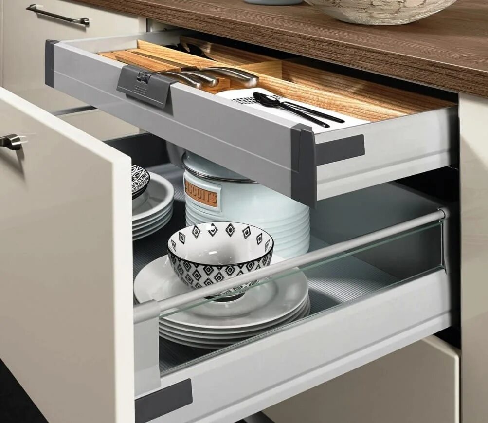 Кухонное наполнение шкафов фото Ящики для кухни - какие бывают, виды и особенности кухонных ящиков