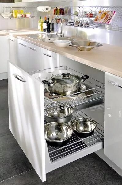 Кухонное наполнение шкафов фото Купить Cargo Basket 40 D II Полироль для кухни Quiet Close: отзывы, фото и харак