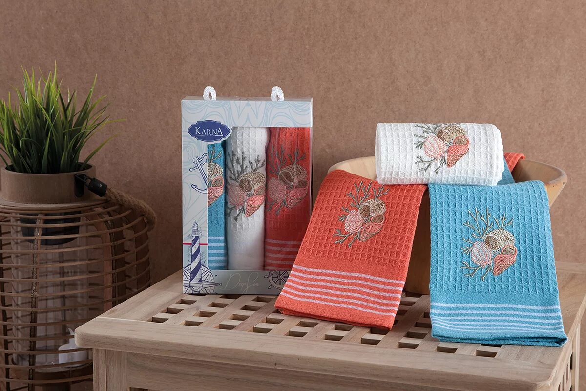Кухонное полотенце фото Купить салфетки вафельные "karna" midle 40x60 см 1/3, v3 в интернет магазине