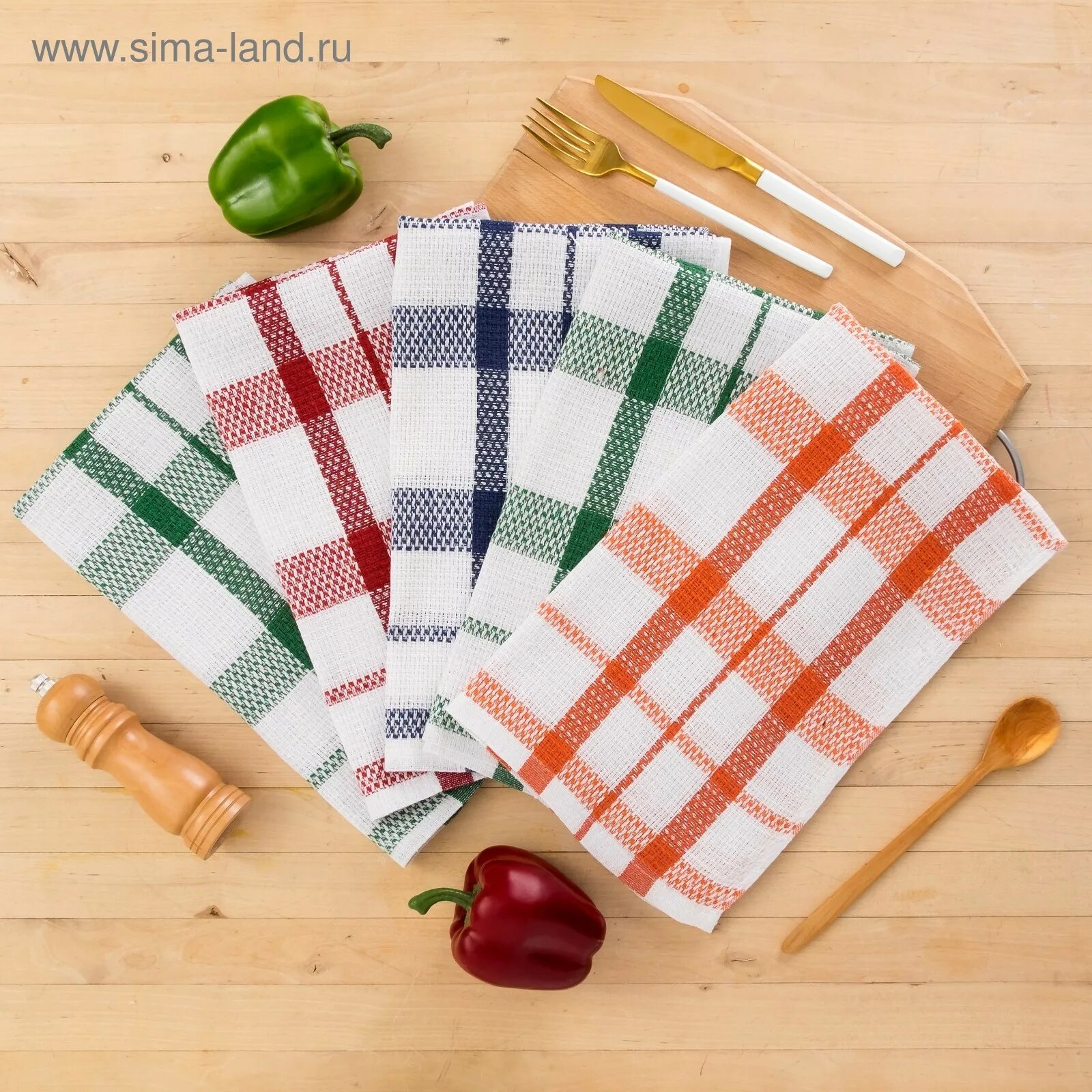 Кухонное полотенце фото Полотенце кухонное 40*60 см Хозяюшка МИКС, 100% хлопок (3743660) - Купить по цен