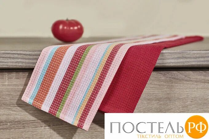 Кухонное полотенце фото НП35540602-24 Набор вафельных полотенец (2 шт.) 40х60 см бордовый Кухонные. Кухо