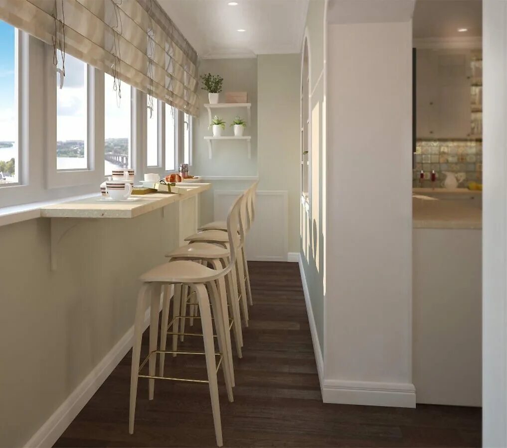 Кухонные балконы фото Соединение балкона с кухней (59 фото) - фото - картинки и рисунки: скачать беспл