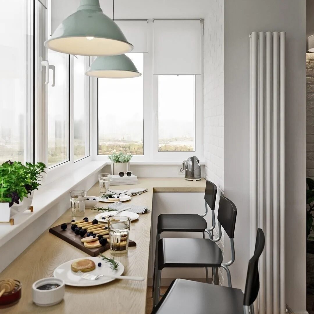 Кухонные балконы фото Расширение кухни присоединением балкона. 2023 Креативы для дома. В бреду и в рас