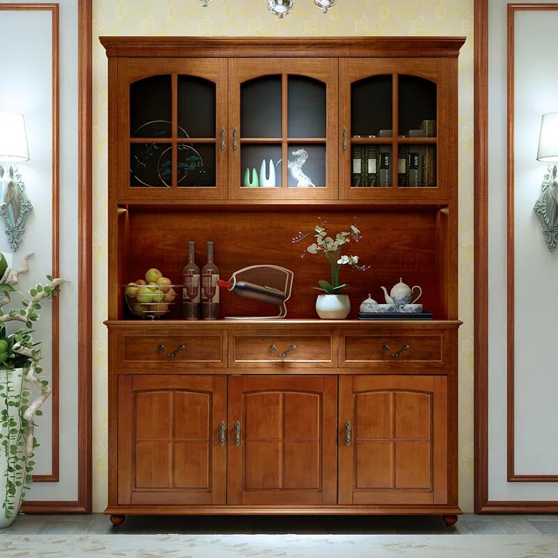 Кухонные буфеты фото Купить Буфет Американский Средиземноморский буфет шкаф для хранения винный шкаф 