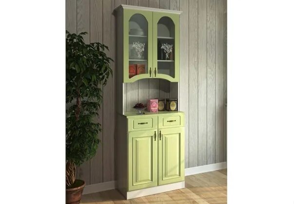 Кухонные буфеты фото Буфет Констанция 2-х ств(ШхВхГ): 800х2250х400 ммНа заказ : Белый сандал - 7100 р