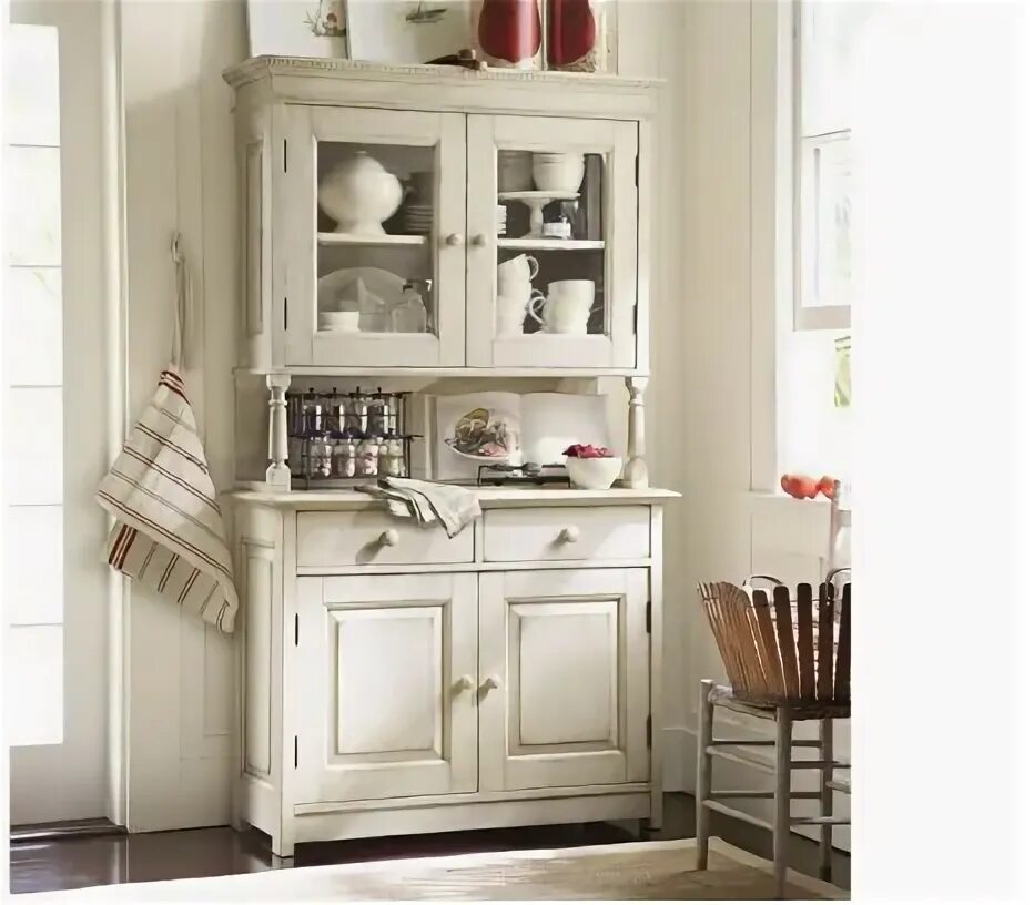 Кухонные буфеты фото Классические Кухонные Шкафы Из Массива Дерева Белые Кухонные Шкафы Для Хранения 