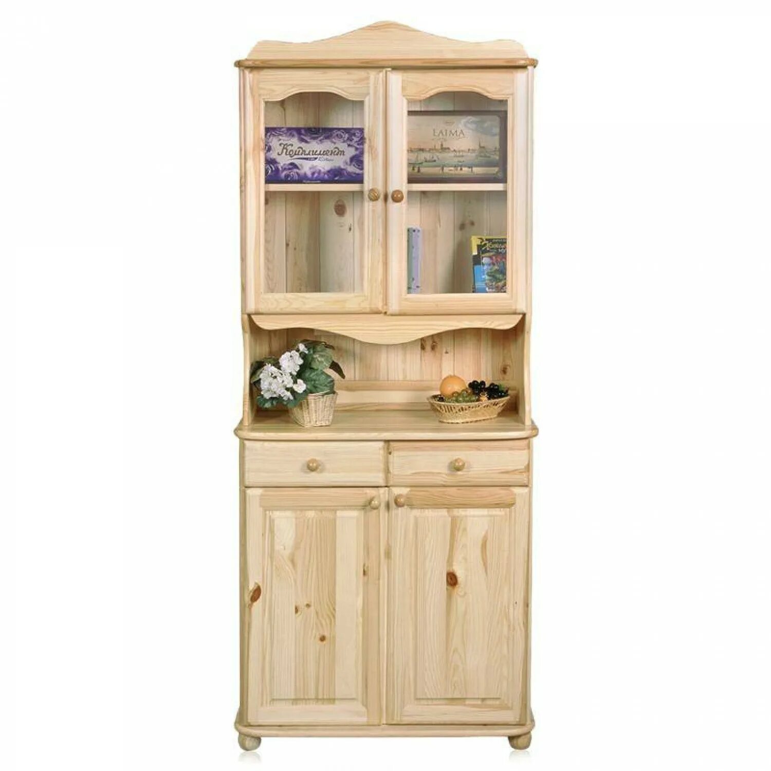 Кухонные буфеты фото Буфет № 15 купить недорого деревянную мебель из массива сосны и березы в Санкт-П