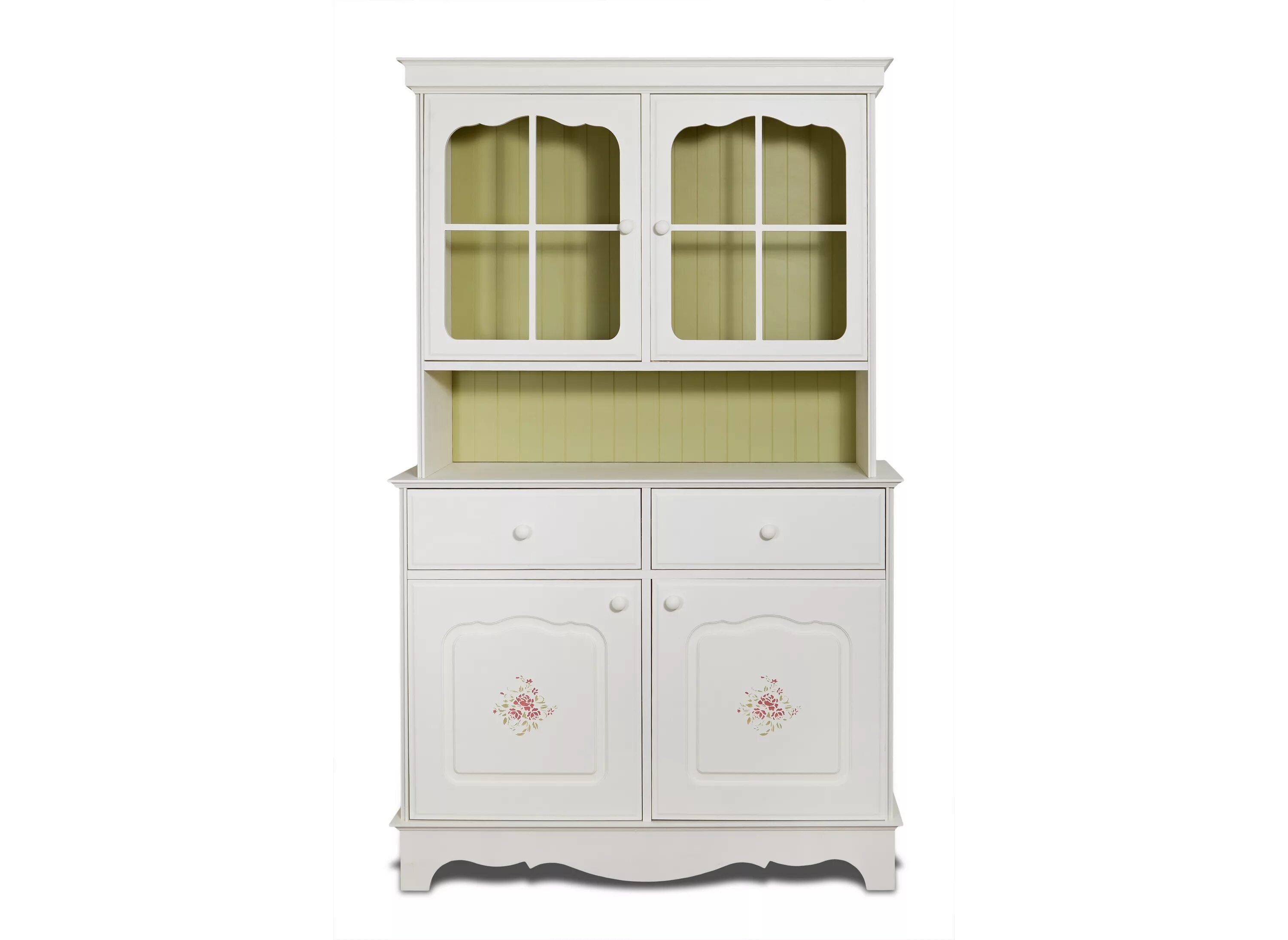 Кухонные буфеты фото Буфет "belle fleur colore/olive" (Pour-la-vie) зеленый береза 124x201x57 см. 393