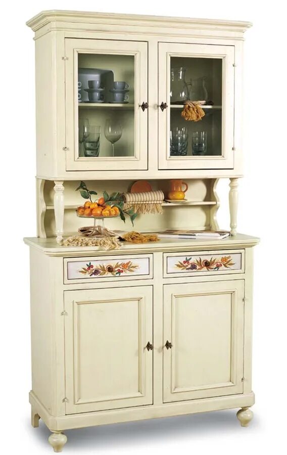 Кухонные буфеты фото и цены Серванты для столовой : Сервант в стиле кантри с резными элементами