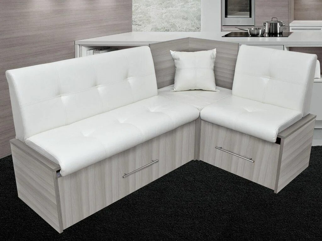 Кухонные диваны цена фото White Couch in Stylish Living Room