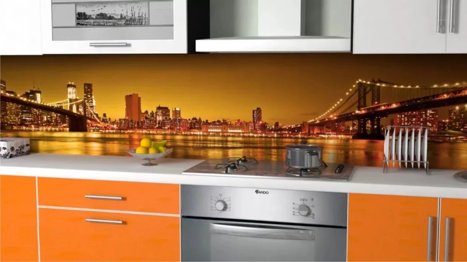 Кухонные фартуки фото цена SP059 (2800х610х6мм) МДФ высокоглянцевая стеновая панель Столешницы, кухни, шкаф