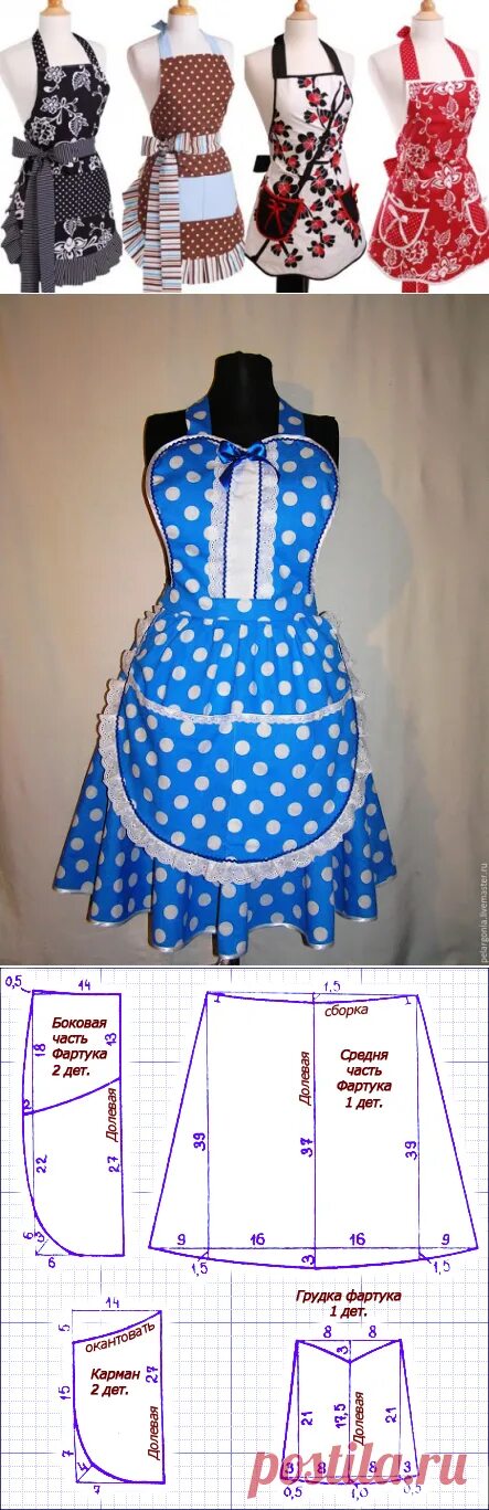 Кухонные фартуки своими руками выкройки Нарядные фартуки хозяюшкам (Выкройки) Рукоделие Постила