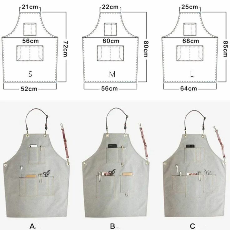 Кухонные фартуки своими руками выкройки #gardeners #graue #lange #leinwand #schuerze Lange graue Unisex-Canvas-Schürze m