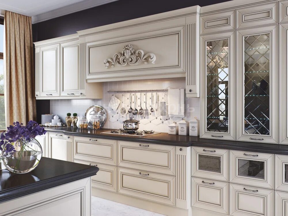 Кухонные фасады краснодар фото Декоративные элементы в классической кухне - ТЦ Александр