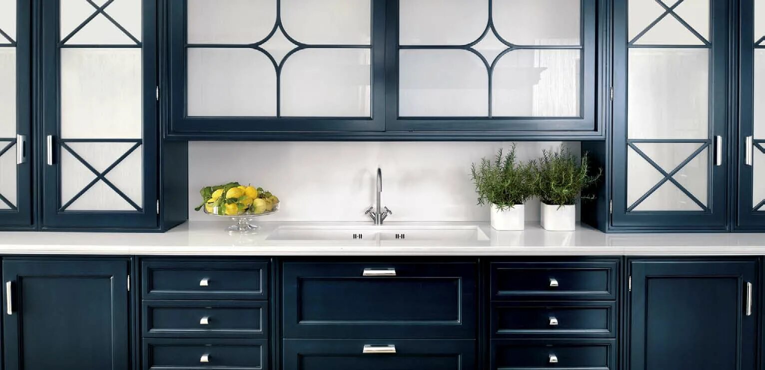 Кухонные фасады со стеклом фото Итальянская кухня PARK AVENUE 01 фабрики GD ARREDAMENTI - Ital-Collection