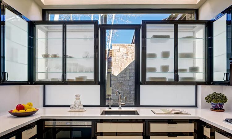 Кухонные фасады со стеклом фото Лучшие кухонные фасады в Воронеже