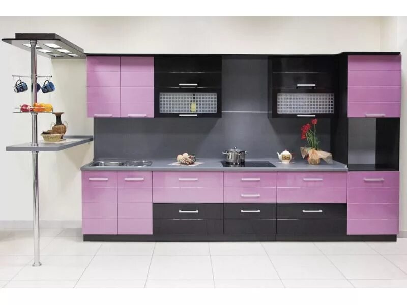Кухонные гарнитуры 2 метра фото дизайн Кухня прямая Техно металлик производства фабрики Слон