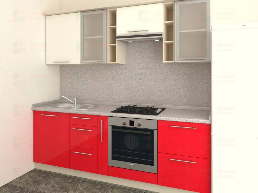 Кухонные гарнитуры 2.5 метра фото Кухня прямая из пластика Мари 1-7 купить на заказ в Ижевске