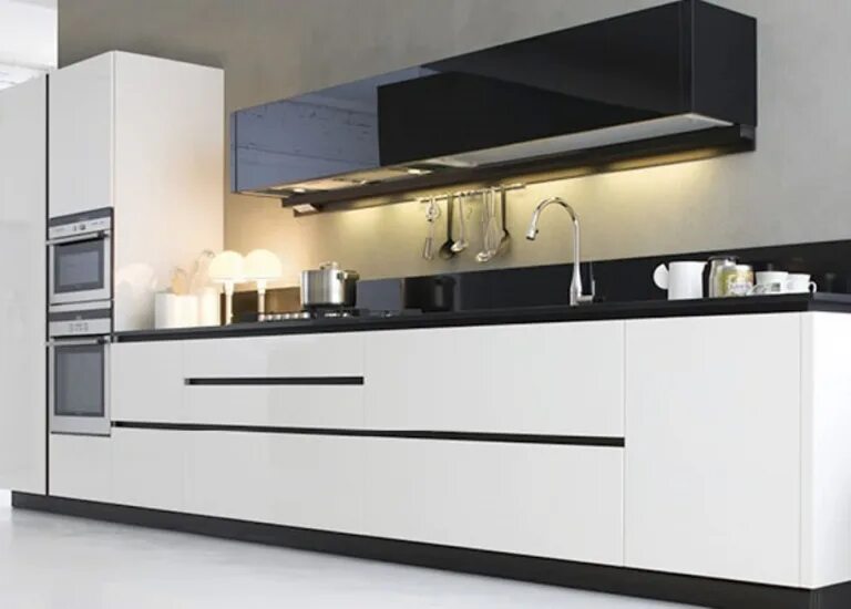 Кухонные гарнитуры без ручек фото Кухня Линия 2 - Decoreo