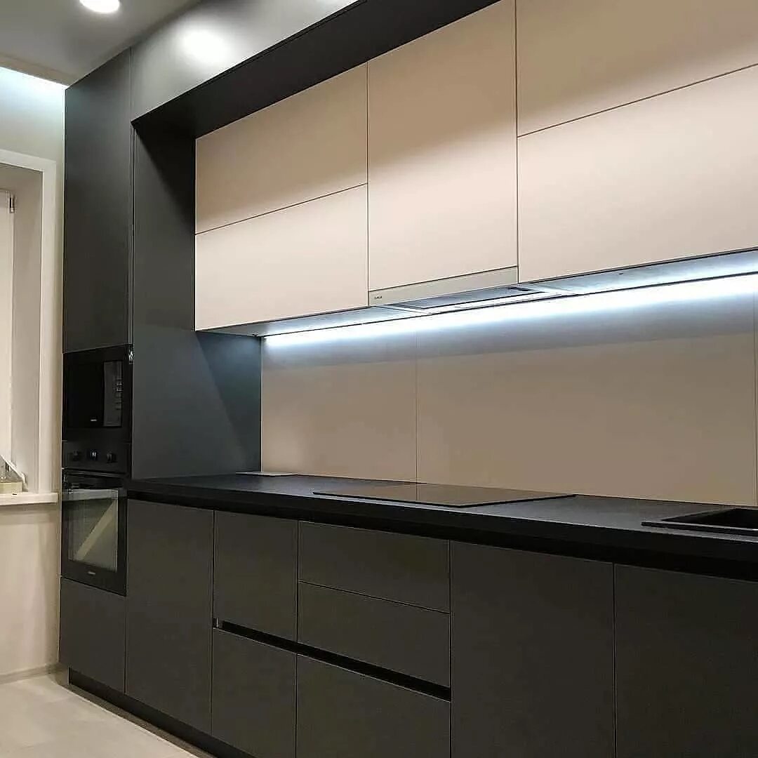 Кухонные гарнитуры без ручек фото Двух уровневая кухня - Кухня - Корпусная мебель на заказ