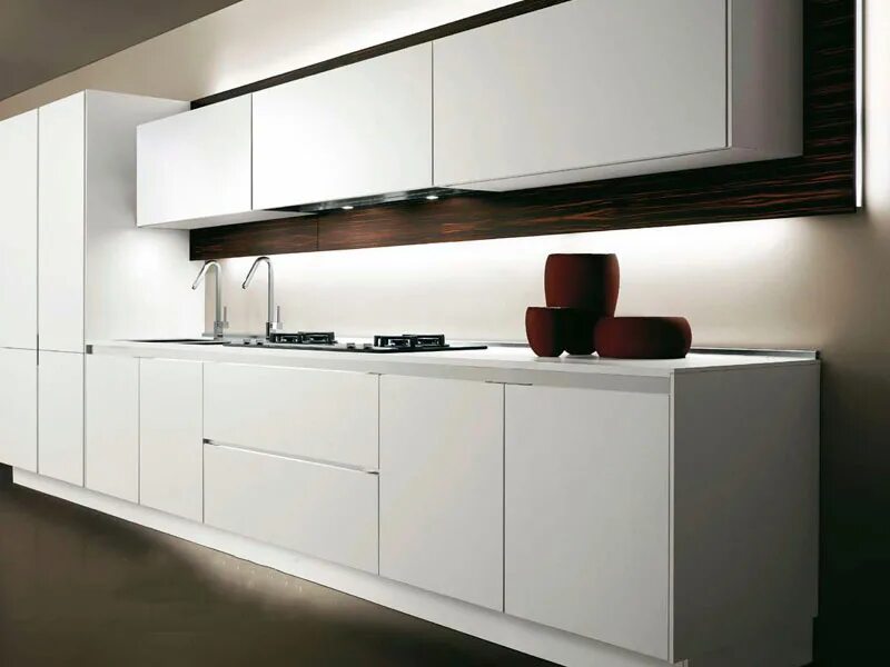 Кухонные гарнитуры без ручек фото Итальянская кухня HIGH TEAK 01 фабрики SALVARANI - Ital-Collection