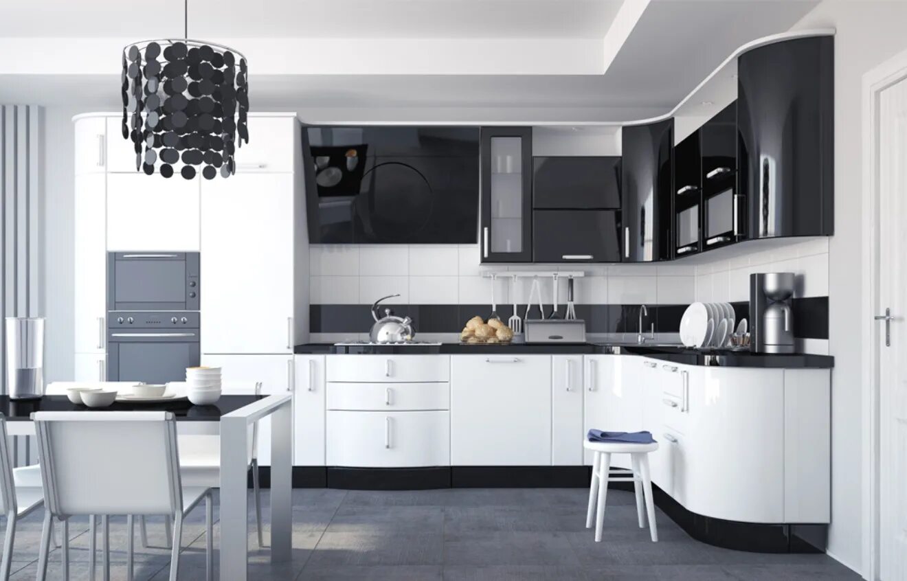 Кухонные гарнитуры черно белого цвета фото Кухня Дилия, Арт. KR-0212: цена, описание - Интернет-магазин "Кухнотека"