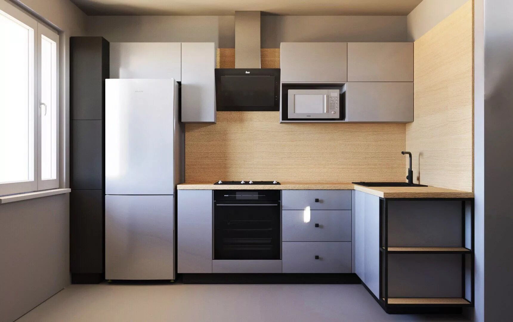 Кухонные гарнитуры для маленькой кв фото Кухня в лофте