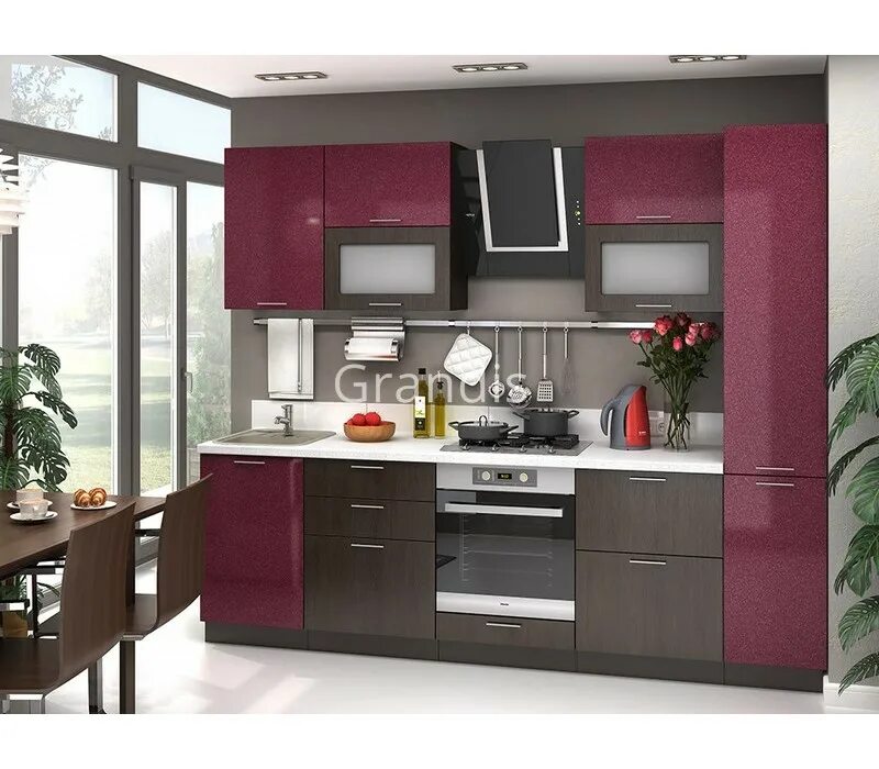 Кухонные гарнитуры двух цветов фото Кухня цвет шампань "Андрано" - модель 549 - купить недорого по цене от 18596 руб