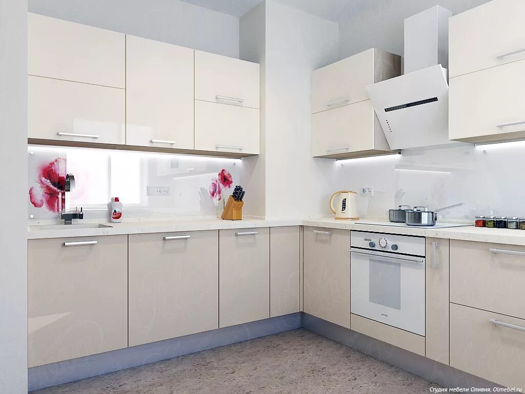 Кухонные гарнитуры эмаль фото Кухня ema-06 на заказ в Подольске