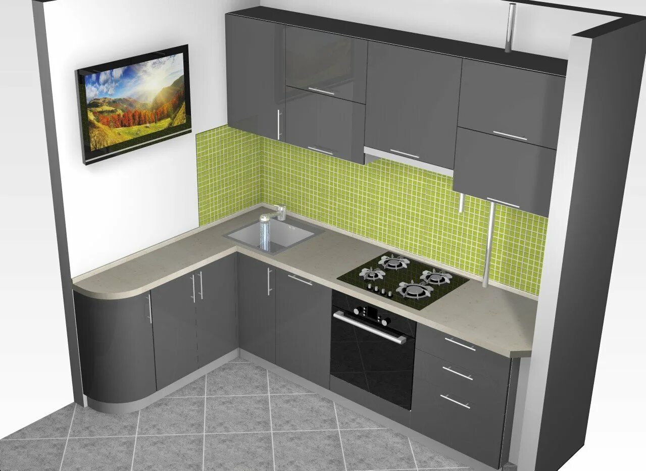 Кухонные гарнитуры фото 7 кв Угловая кухня 1.5 на 1.5 метра: найдено 82 изображений