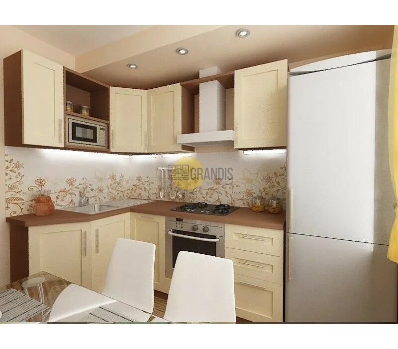 Кухонные гарнитуры фото 7 кв Купить кухню с темными фасадами "ЛИЛИТ" размер 2,3 × 2,6 метра напрямую с фабрик