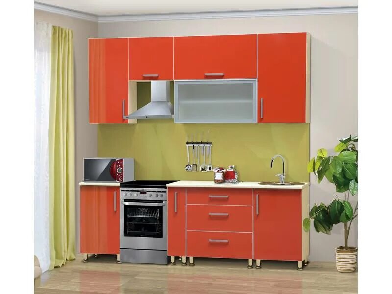 Кухонные гарнитуры фото кострома Кухонный гарнитур прямой Черри Версаль купить в Каменск-Уральском цена